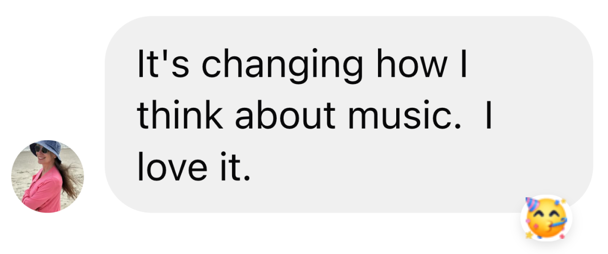 Testimonial from Michelle S. about how Melonic changes her musical thinking.